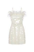 Petra Petrova-Luna Beyaz Otrişli Payet Elbise-Elbise-1-Milagron.com