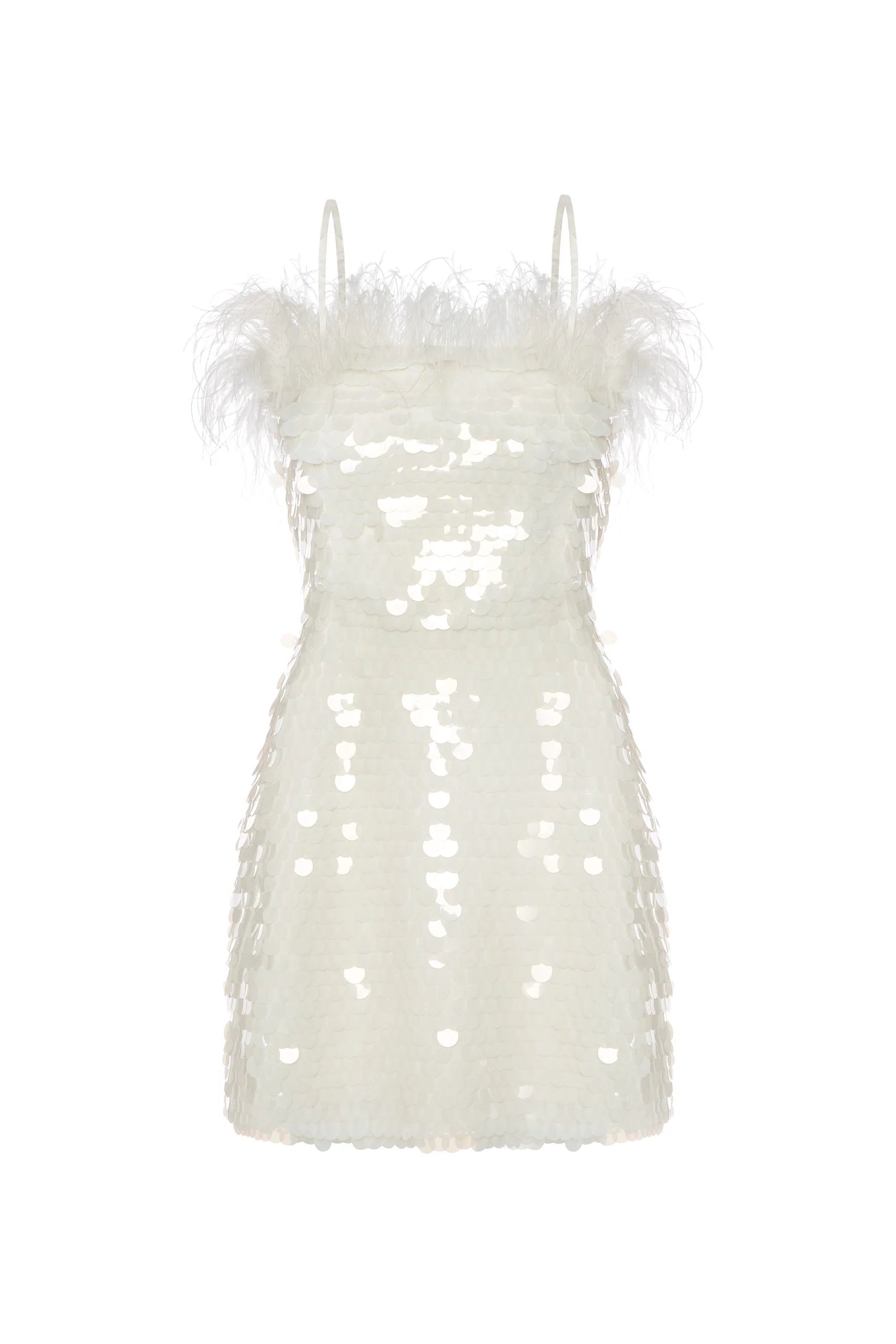 Petra Petrova-Luna Beyaz Otrişli Payet Elbise-Elbise-1-Milagron.com