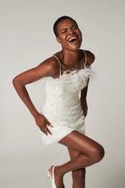 Petra Petrova-Luna Beyaz Otrişli Payet Elbise-Elbise-2-Milagron.com