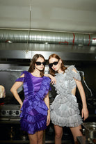 Mor Fırfırlı Mini Elbise Viva - 4