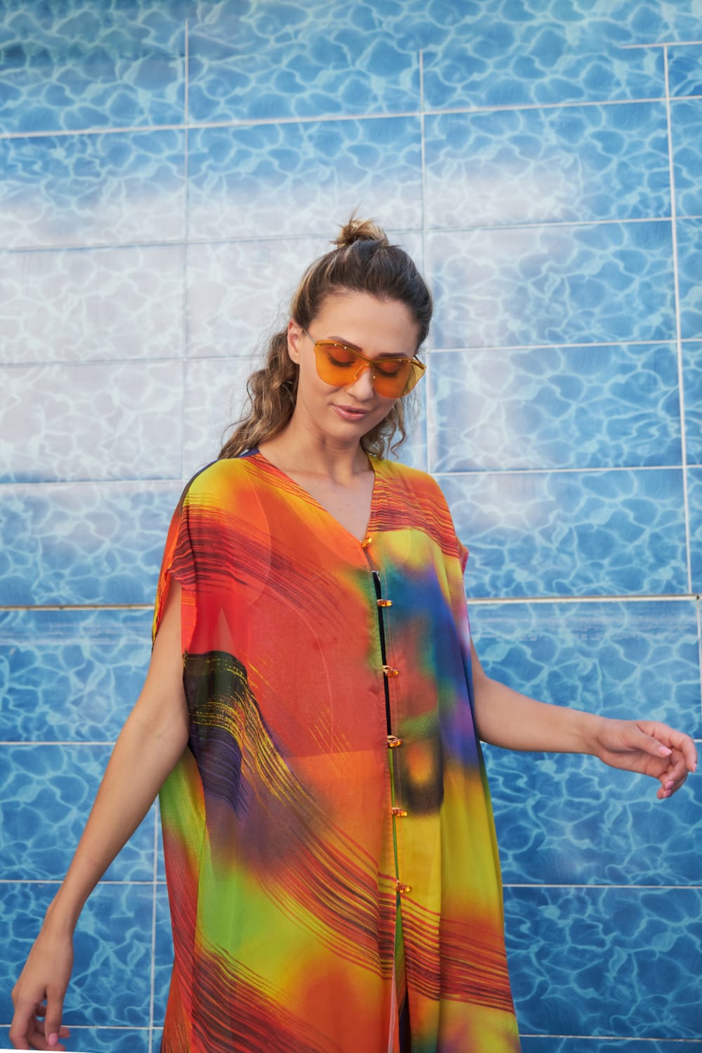 Petra Petrova-Renkli Kimono Ve Pantolon Seti-Alt - Üst Takım-2-Milagron.com