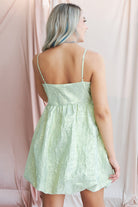 Petra Petrova-SORUNLU - Fiyonk Detaylı Yeşil Balon Elbise-Elbise-3-Milagron.com