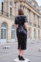 Petra Petrova-Siyah Otrişli Payetli Elbise Ve Bolero Takım Ariel-Elbise-10-Milagron.com