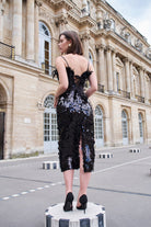 Petra Petrova-Siyah Otrişli Payetli Elbise Ve Bolero Takım Ariel-Elbise-11-Milagron.com