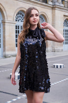 Petra Petrova-Siyah Payetli Mini Elbise Alexis-Elbise-1-Milagron.com