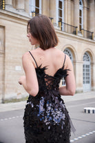 Petra Petrova-Siyah Payetli Otrişli Elbise Ariel-Elbise-8-Milagron.com