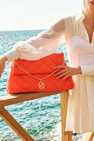 Petra Petrova-Turuncu Büyük Kapitone Çanta-Omuz Çantası-2-Milagron.com