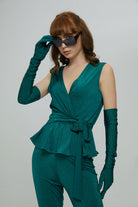 Zümrüt Yeşili Uzun Eldiven - 3