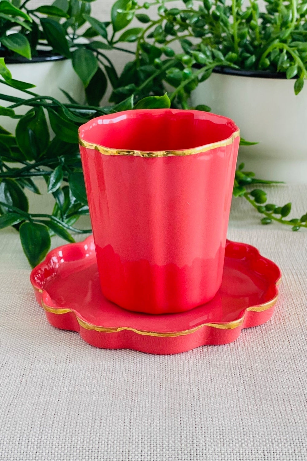 Flower Mini Kahve Bardağı ve Tabağı - 0