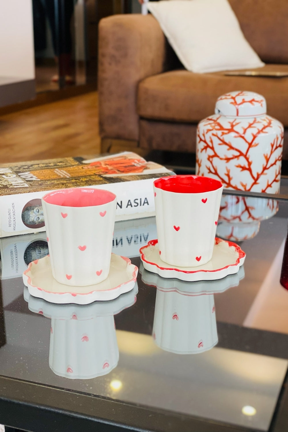 Flower Mini Kahve Bardağı ve Tabağı  - 1