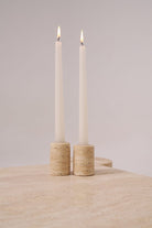 Pietra Collection-Traverten Şamdan Seti 2li-Mumluk & Şamdan-1-Milagron.com