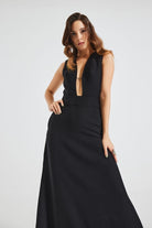 Pines-Delphine Black Dress-Elbise-1-Milagron.com