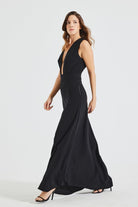 Pines-Delphine Black Dress-Elbise-3-Milagron.com