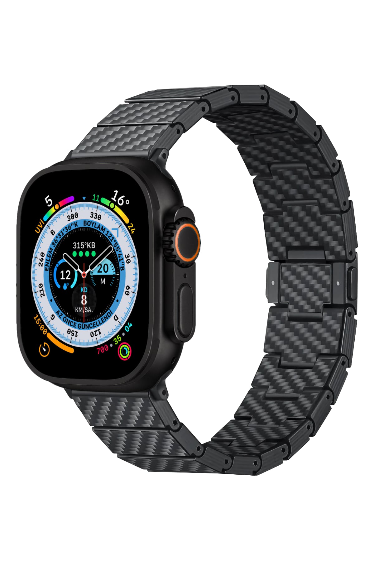Apple Watch / Ultra Uyumlu Karbon Fiber Kordon Modern