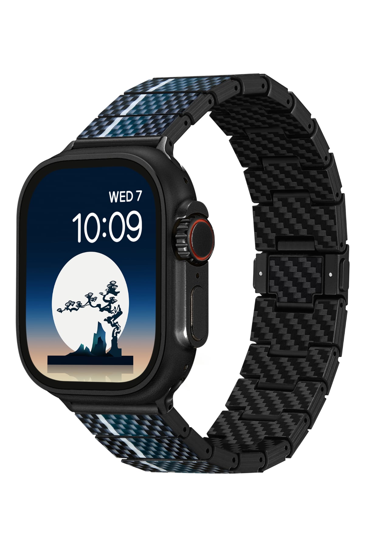 Apple Watch / Ultra Uyumlu Karbon Fiber Kordon Moon