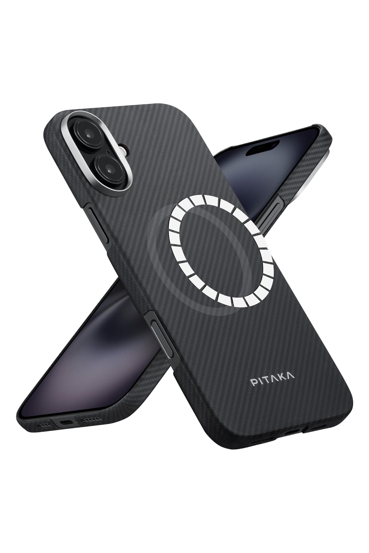 Classic Ultra Slim Iphone 16 Plus Magsafe Uyumlu Aramid Fiber Kılıf Siyah