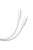 Flex Braided Örgü Type-C To Type-C 60W Pd Hızlı Data Ve Şarj Kablosu 1.2M Beyaz