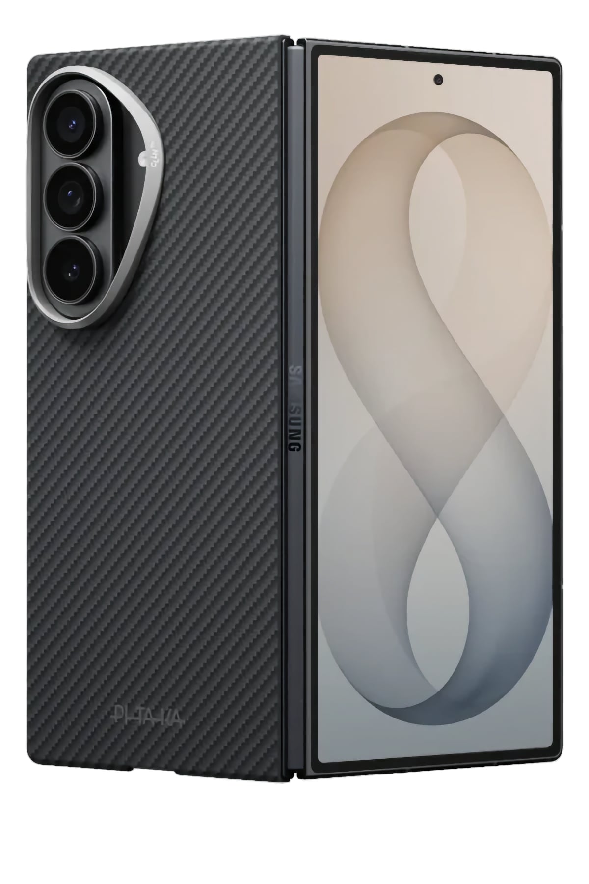 Galaxy Z Fold8 Ultra Siyah Gri Aramid Fiber Kılıf | Magsafe Uyumlu Ultra İNce