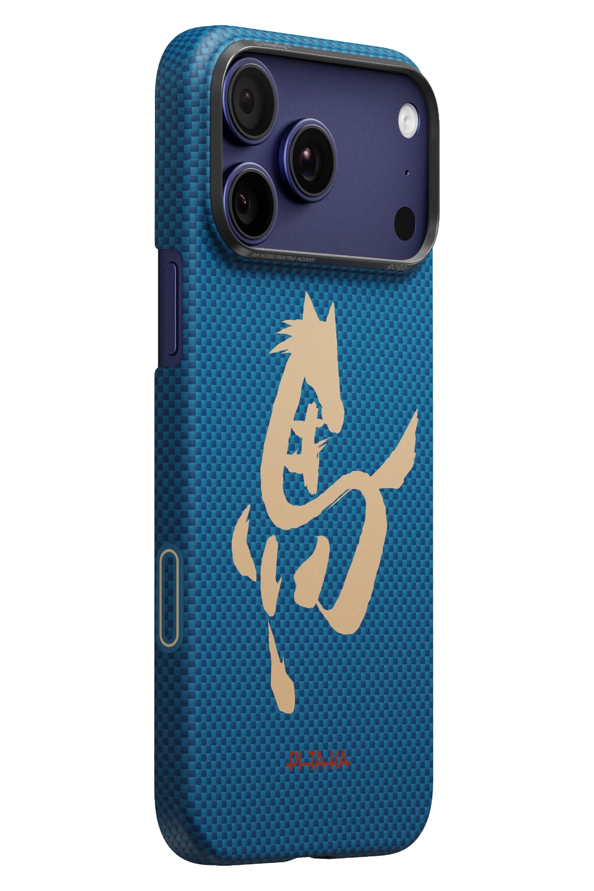 Horse Painting Iphone 17 Pro Max Magsafe Uyumlu Aramid Fiber Kılıf Azure Green