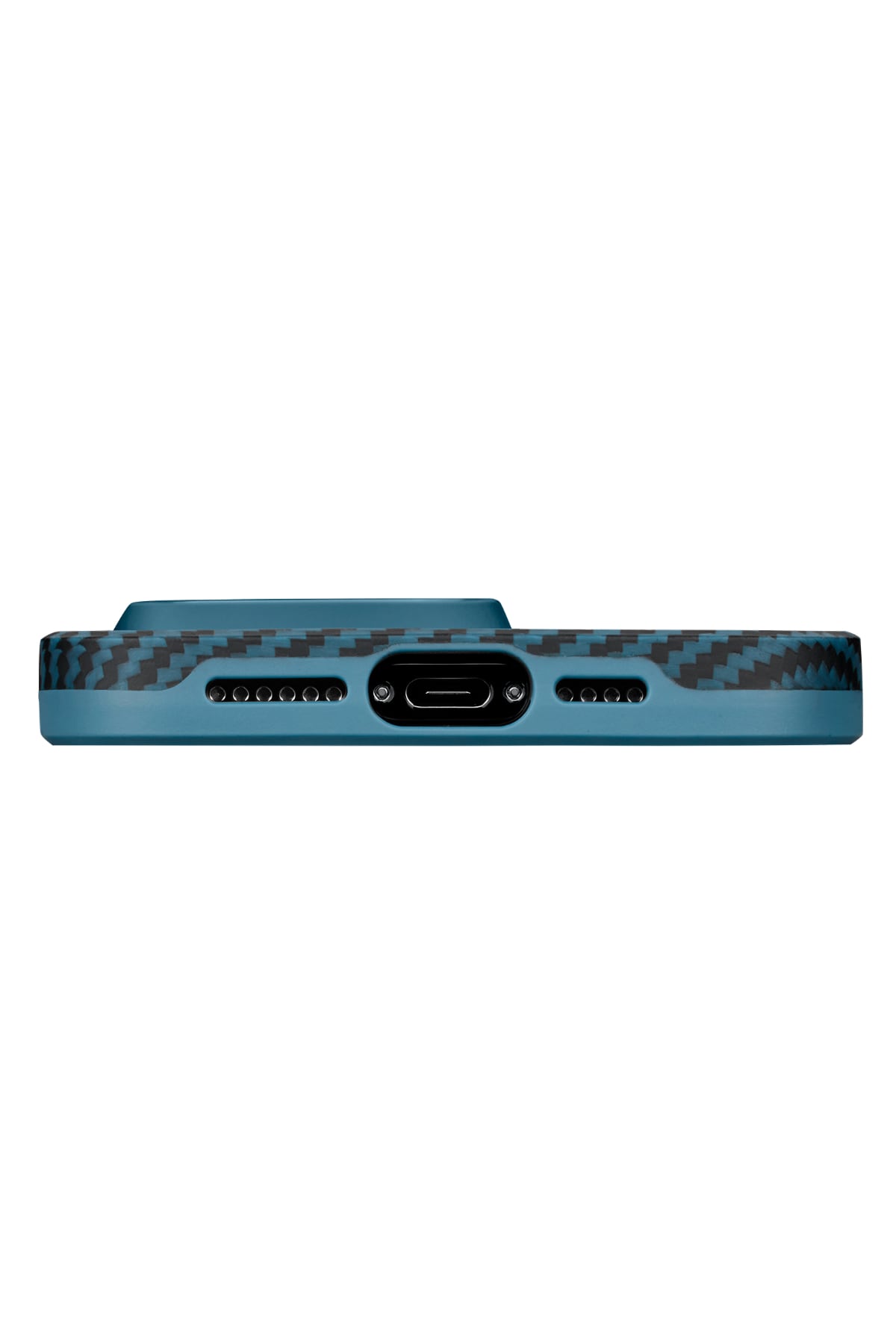 Military-Grade Iphone 15 Pro Magsafe Uyumlu 1500D Aramid Fiber Kılıf Mavi