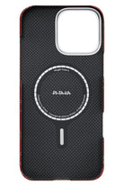 Monogram Iphone 16 Pro Max Magsafe Uyumlu Aramid Fiber Kılıf Kırmızı