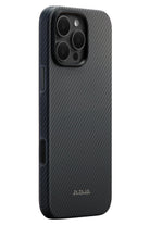 New Military-Grade Iphone 16 Pro Magsafe Uyumlu Aramid Fiber Kılıf Siyah