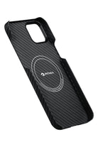 Tactile Woven Iphone 15 Plus Magsafe Uyumlu 1500D Aramid Fiber Kılıf Black-Gray Twill