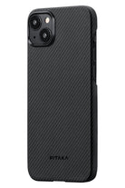 Tactile Woven Iphone 15 Plus Magsafe Uyumlu 600D Aramid Fiber Kılıf Black-Gray Twill
