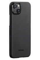 Tactile Woven Iphone 15 Plus Magsafe Uyumlu 600D Aramid Fiber Kılıf Black-Gray Twill