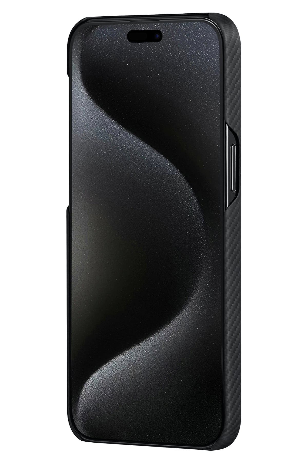 Ultra-Slim Classic Iphone 15 Pro Max Magsafe Uyumlu 600D Aramid Fiber Kılıf Siyah
