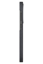 Ultra Slim Galaxy S25 Kılıf Magsafe Uyumlu 600D Aramid Fiber Black-Grey Twill