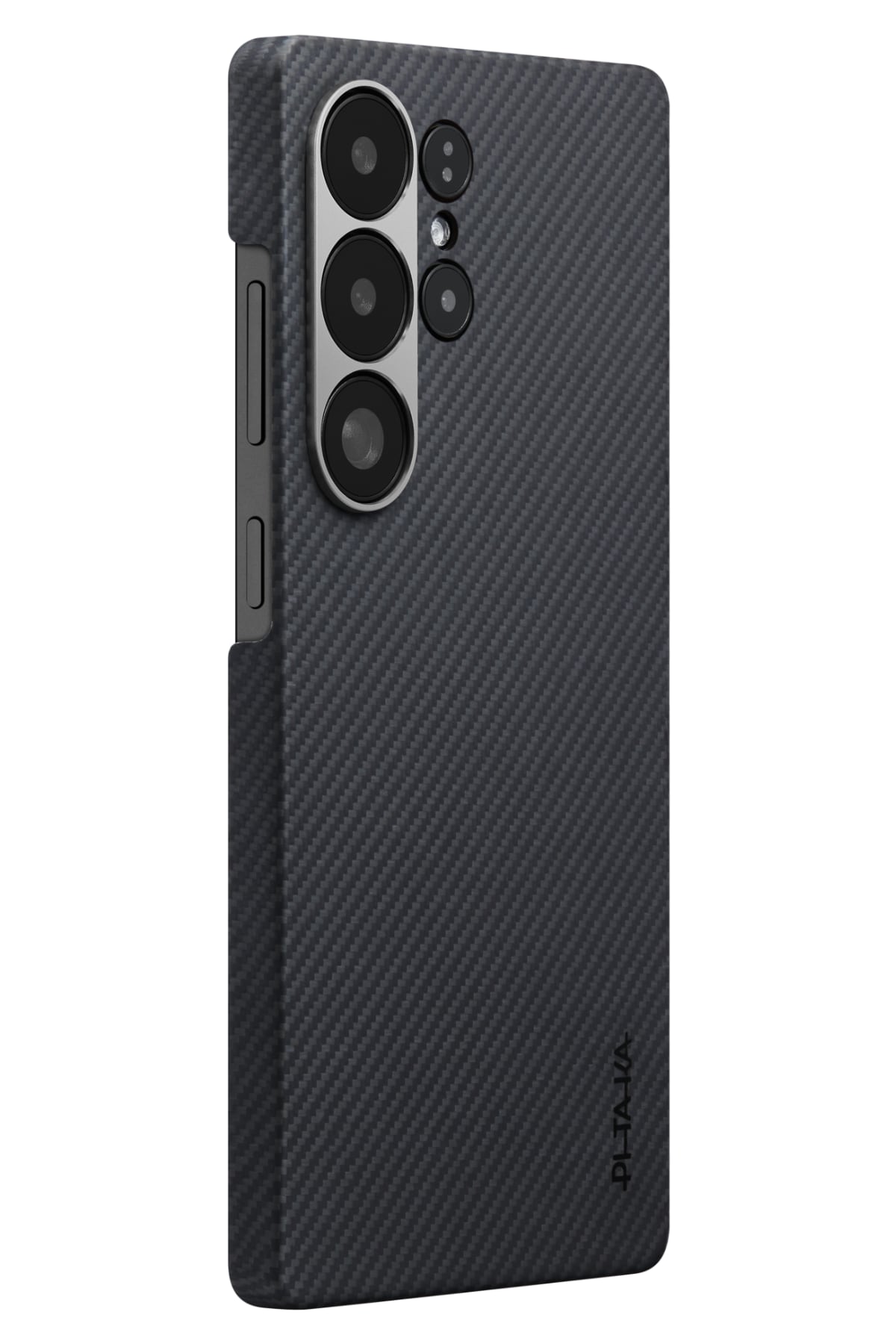 Ultra Slim Galaxy S25 Ultra Kılıf Magsafe Uyumlu 600D Aramid Fiber Black-Grey Twill