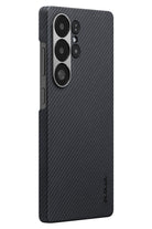 Ultra Slim Galaxy S25 Ultra Kılıf Magsafe Uyumlu 600D Aramid Fiber Black-Grey Twill