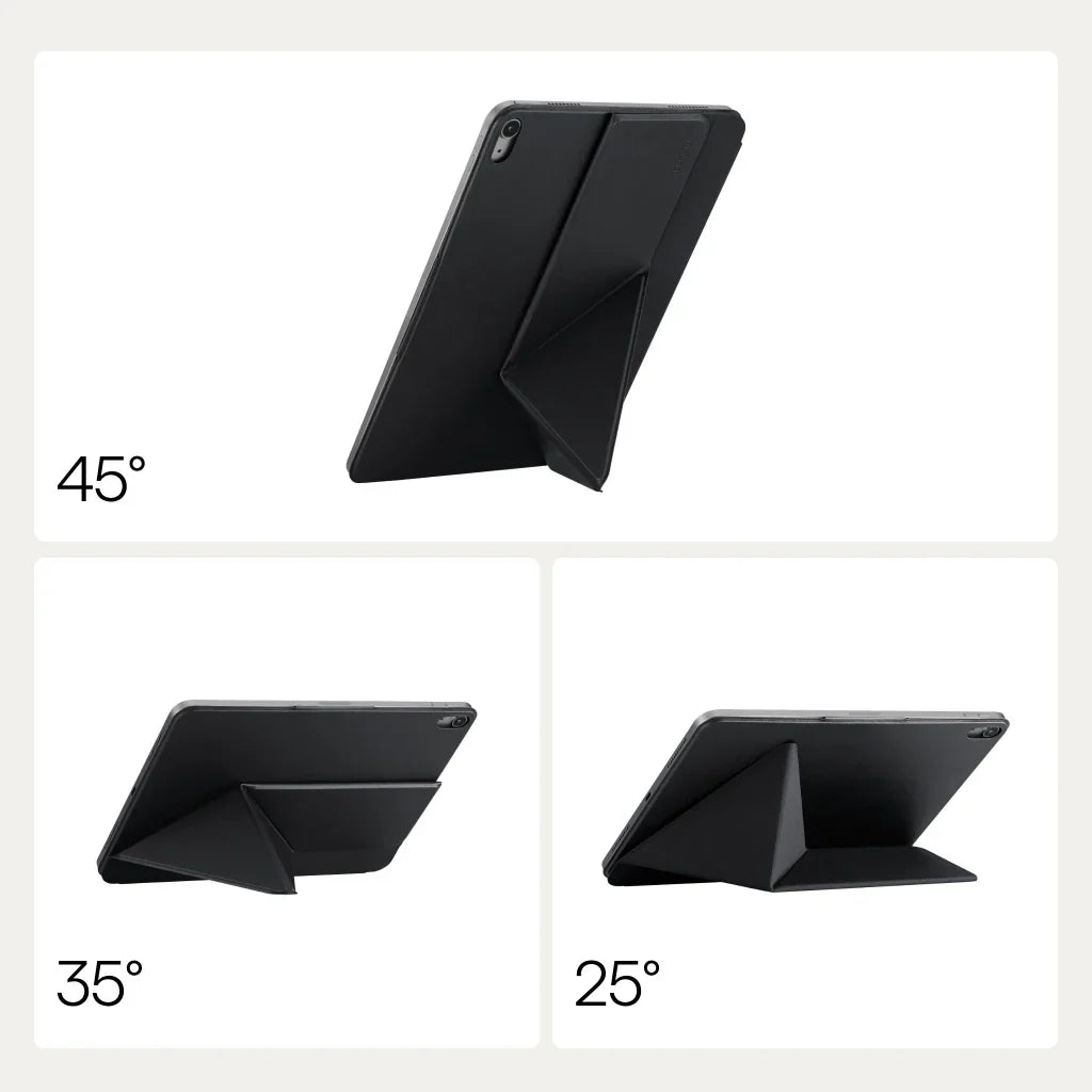 Ipad Air 11 M4 / M3 / M2 Kılıf Folio 3 Siyah, Kalem Bölmeli Standlı