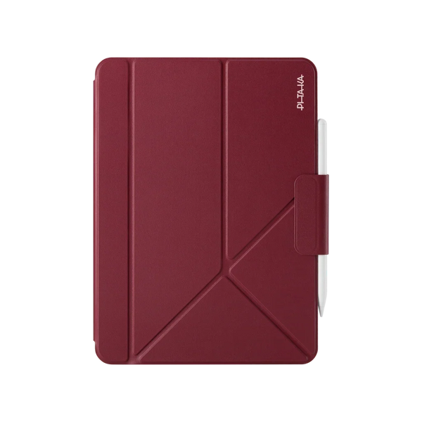 iPad Air 13 M4 / M3 / M2 Uyumlu Kalem Bölmeli Standlı Folio Kılıf, Kırmızı