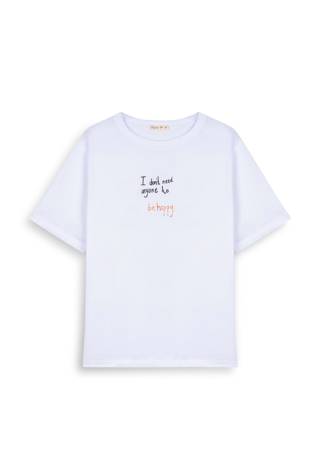 Be Happy Overisize Beyaz T-shirt - 2