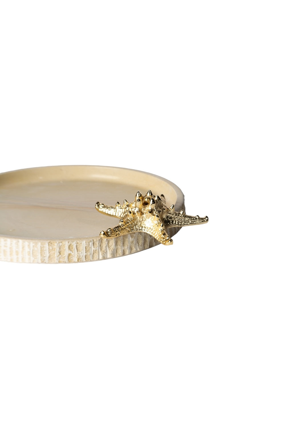 Ponet Maison-Gold Deniz Yıldızı Detaylı Doğal Taş Dekoratif/sunum Tabağı-Dekoratif Kase-2-Milagron.com