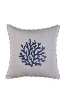 Ponet Maison-Ocean Serisi Lacivert & Keten Mercan Desenli Keten Kırlent-Kırlent-1-Milagron.com