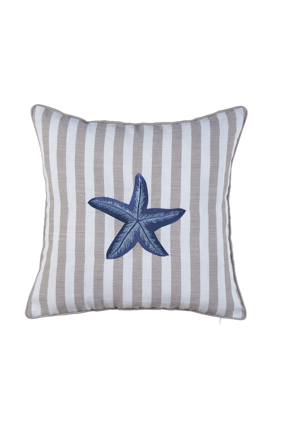 Ponet Maison-Ocean Serisi Lacivert&keten Çizgili Deniz Yıldızı Desenli Keten Kırlent-Kırlent-1-Milagron.com