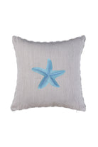 Ponet Maison-Ocean Serisi Turkuaz Deniz Yıldızı Desenli Keten Kırlent-Kırlent-1-Milagron.com