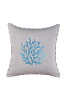 Ponet Maison-Ocean Serisi Turkuaz Mercan Desenli Keten Kırlent-Kırlent-1-Milagron.com