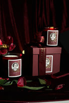 Ponet Maison-Ponet Manum '' Oud & Leather '' Bordo Büyük Boy Cam Mum-Mumluk & Şamdan-2-Milagron.com