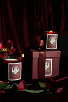 Ponet Maison-Ponet Manum '' Oud & Leather '' Bordo Küçük Boy Cam Mum-Mumluk & Şamdan-2-Milagron.com