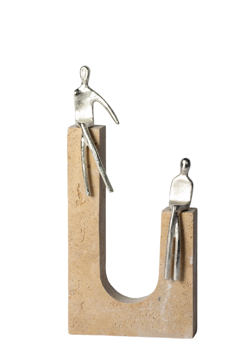 Ponet Maison-Silver Oturan Adam Figürlü Doğal Taş Dekoratif Obje-Biblo-1-Milagron.com