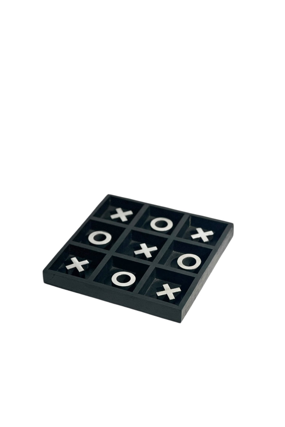 Ponet Maison-Siyah Ahşap Gümüş Detaylı Xox Dekoratif Tabla-Biblo-3-Milagron.com