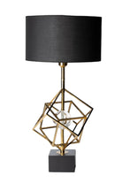 Ponet Maison-Siyah Başlıklı Kristal Küre Detaylı Pirinç Abajur-Dekoratif Aydınlatma-1-Milagron.com