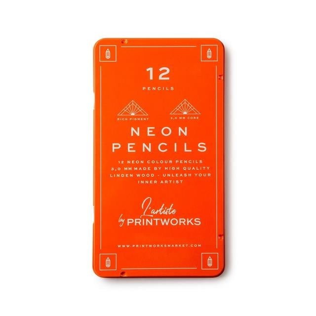 Printworks-12 Renkli çizim Kalem Seti – Neon-Çizim Kalemleri-3-Milagron.com