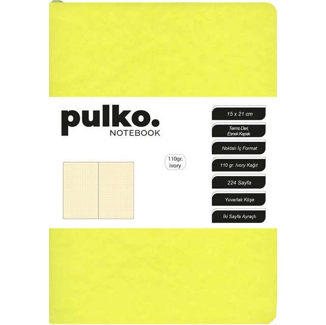 Pulko Defter 110Gr Ivory Kağıt, A5, Termo Deri, 224 Sayfa, Noktalı, Vanilya