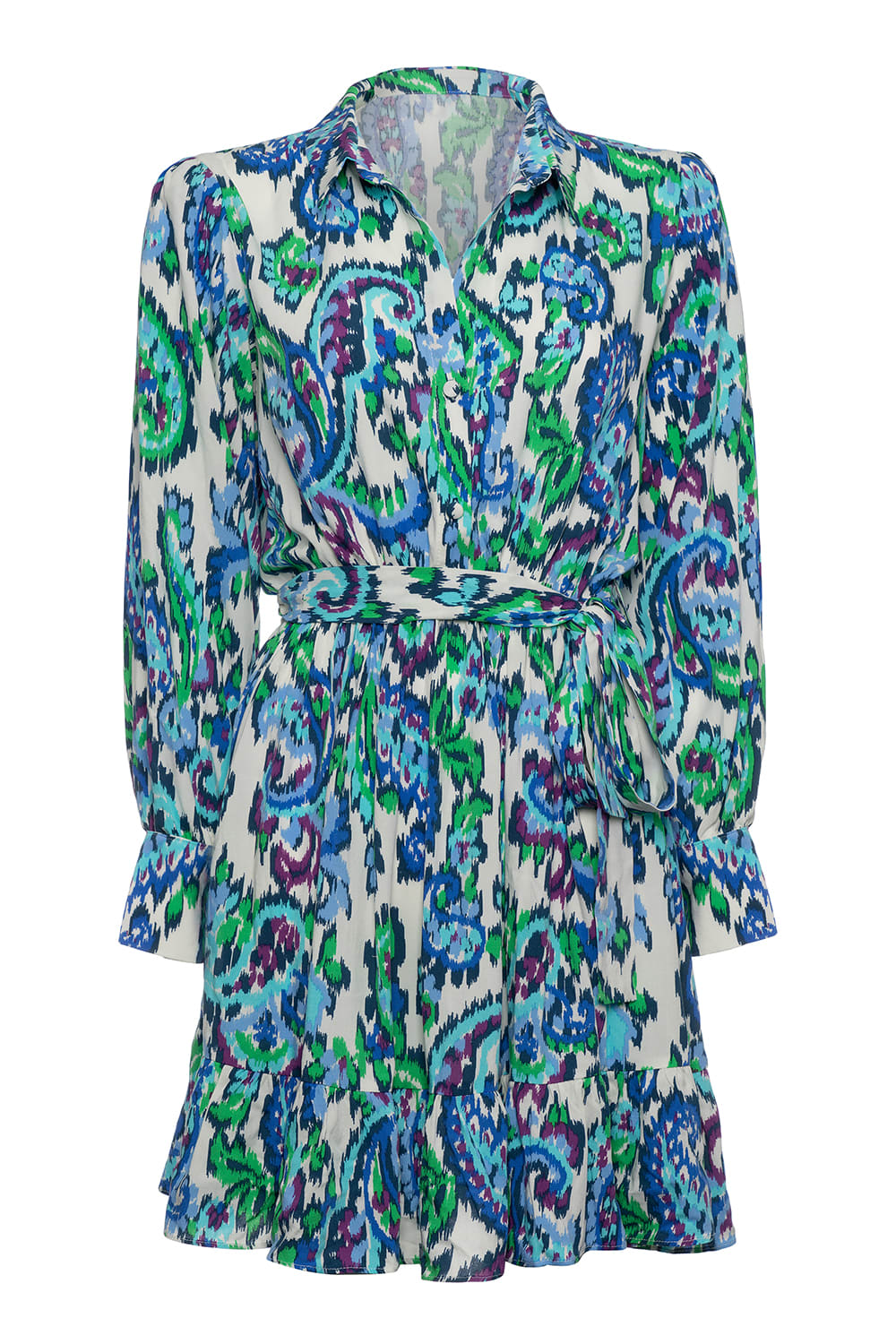 Pure Paris-Aqualis Mini Elbise - Turkuaz-Elbise-1-Milagron.com