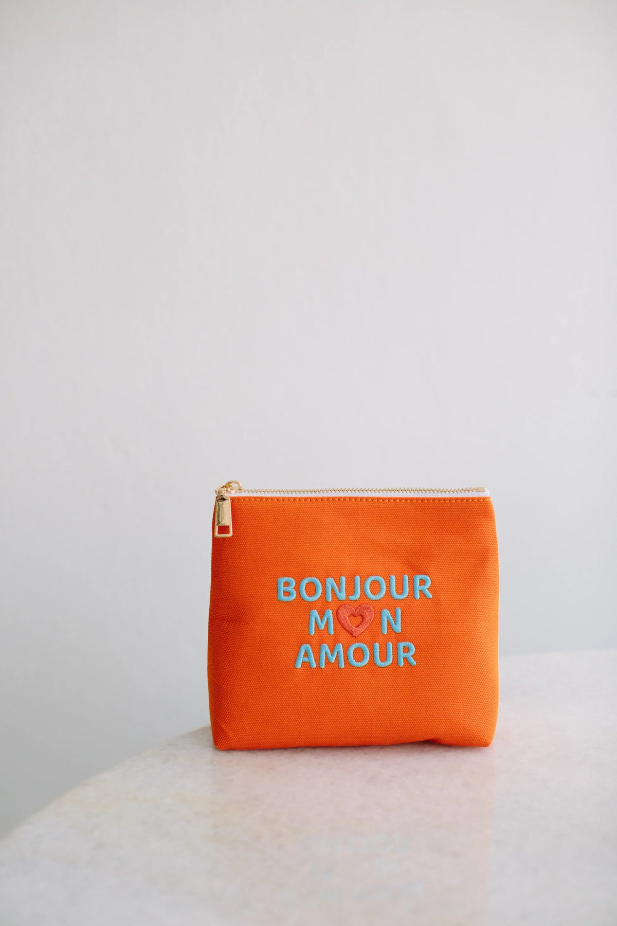 Pure Paris-Bonjour Mon Amour Kozmetik & Seyahat Çantası – Turuncu-Makyaj Çantası-1-Milagron.com